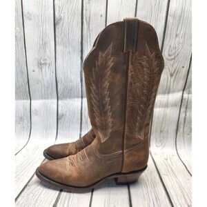 Boulet Fancy Stitched Cowgirl Boots Womens 7.5 C Medium Toe Hillbilly Golden9026